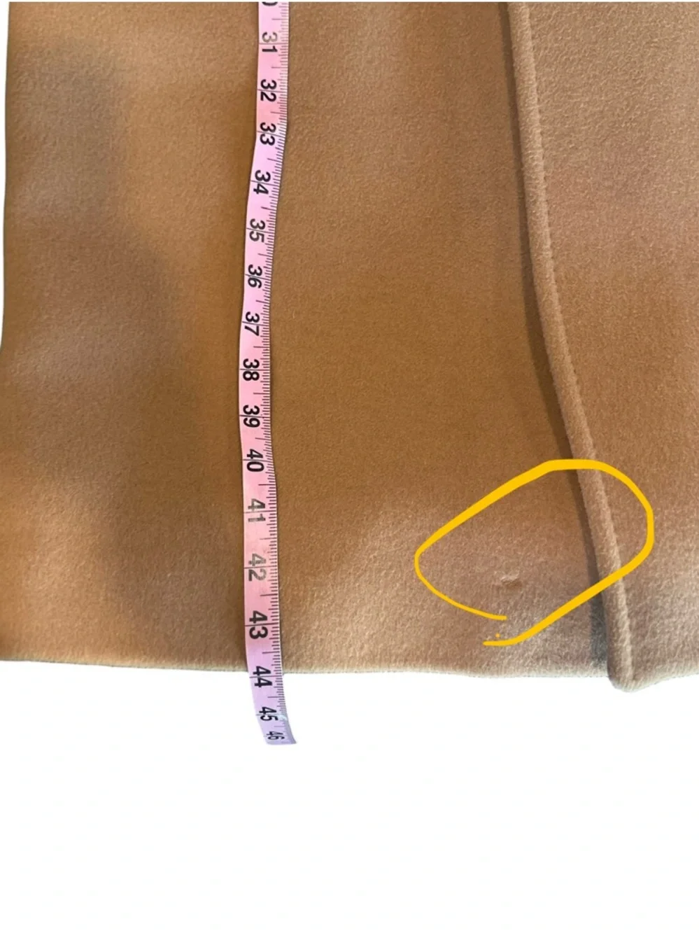 Vintage 70’s Mens 100% Cashmere Overcoat Tan Made in Yugoslavia Long Trench 42L - Picture 12 of 12